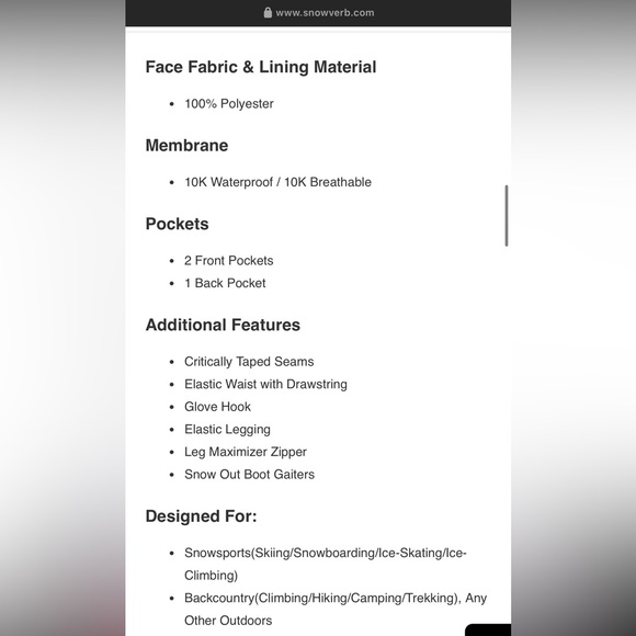 Snowverb pink and white snowsuit set jacket and pants (brand new with tags) - Picture 3 of 8